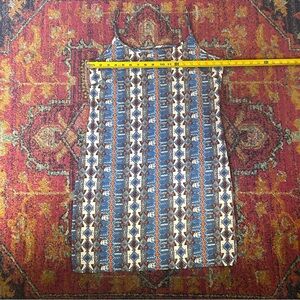 Blue & White Geometric Spaghetti Strap Dress